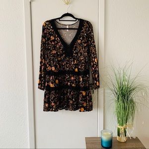 Long Sleeve Floral Boho Dress